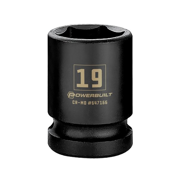 Powerbuilt 1/2" Drive 19Mm Impact Socket 647166